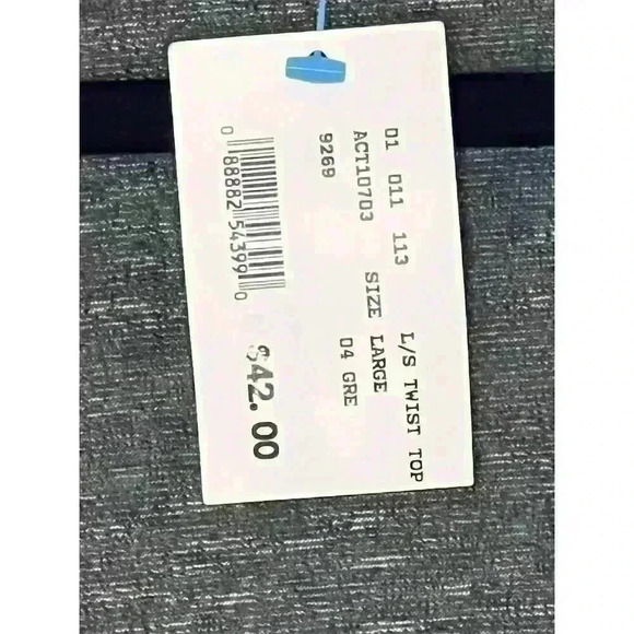 ACOA Women's Gray Twist Front Long Sleeve Blouse Size L - Picture 12 of 15